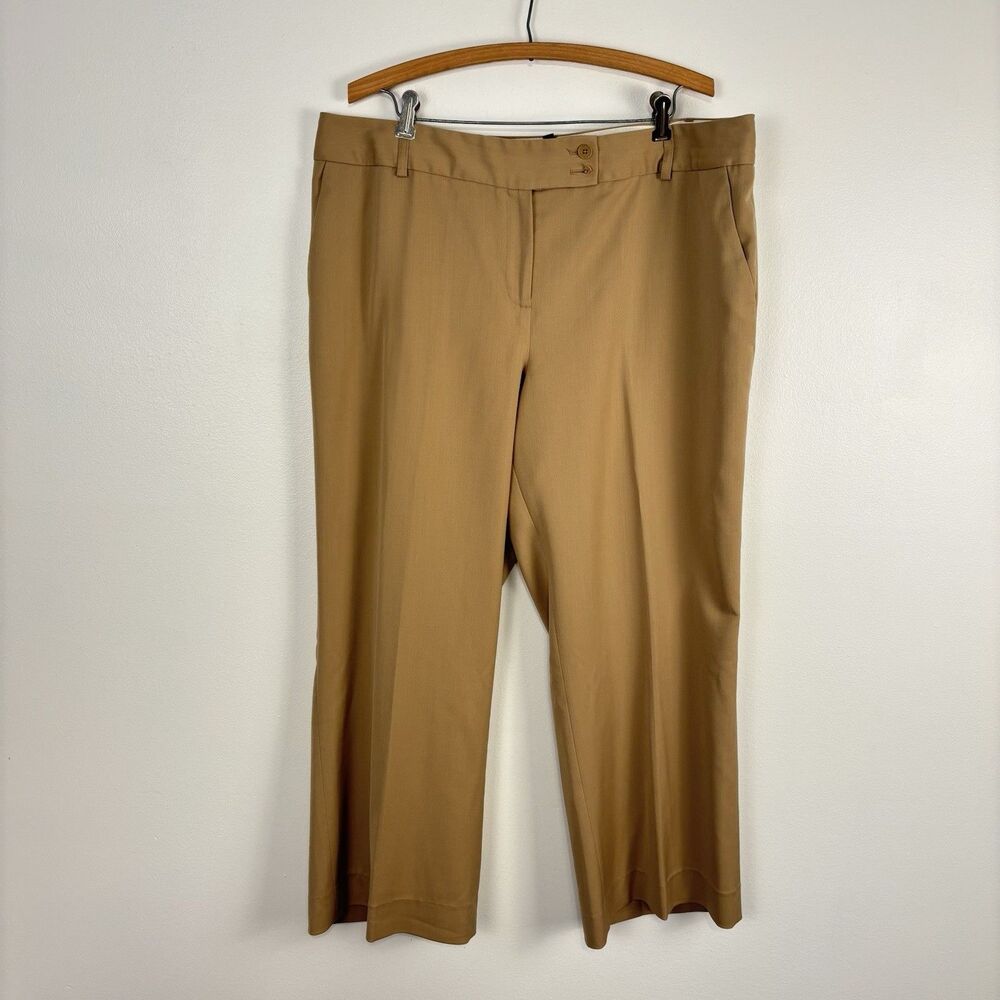 Talbots Women’s 16 Signature Pants Khaki Tan Trousers Button Damage